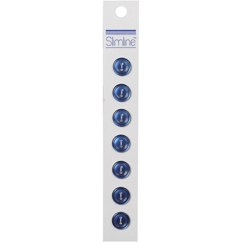 SLIMLINE BUTTONS NAVY BLUE 7/16IN 2-HOLE 7PC