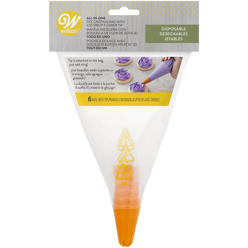 All-In-One Decorating Bag with Drop Flower Tip #2D