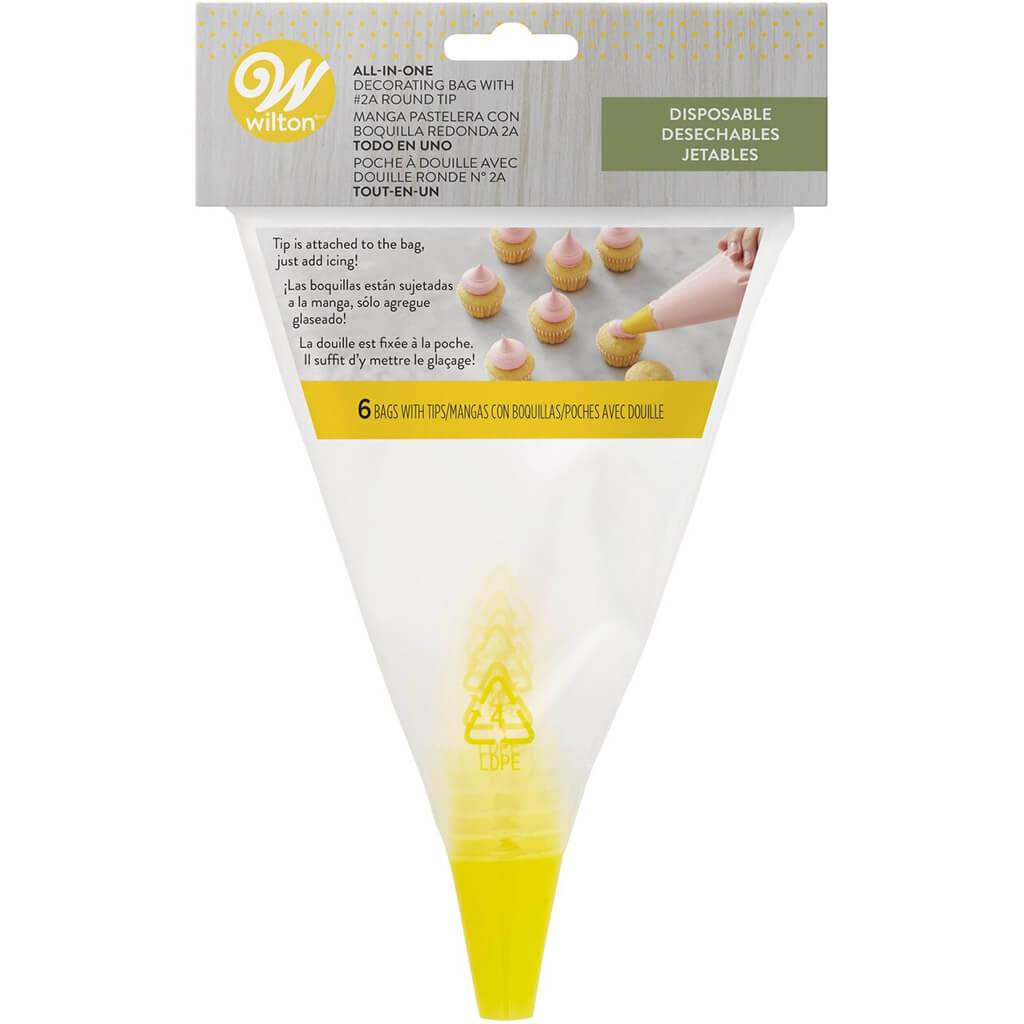 All-In-One Decorating Bag with Drop Round Tip #2A