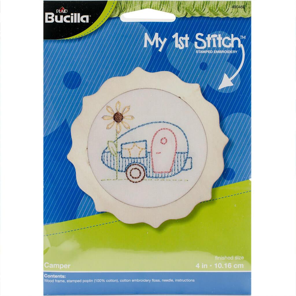 Camper Mini Stamped Embroidery Kit 4in Round