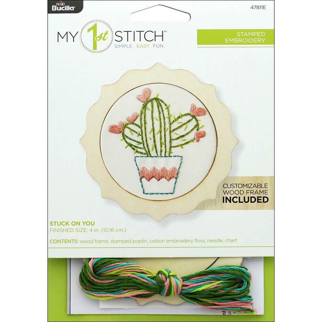 Stuck On You Cactus Embroidery Kit 4in