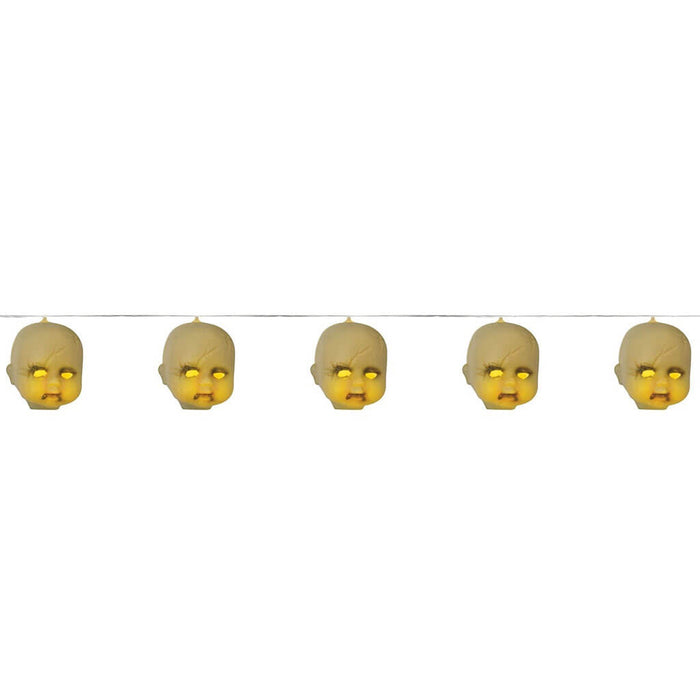 Light Up Doll Head Garland