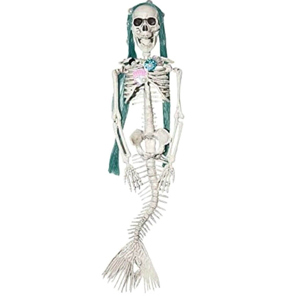 Hanging Skeleton Mermaid 16in