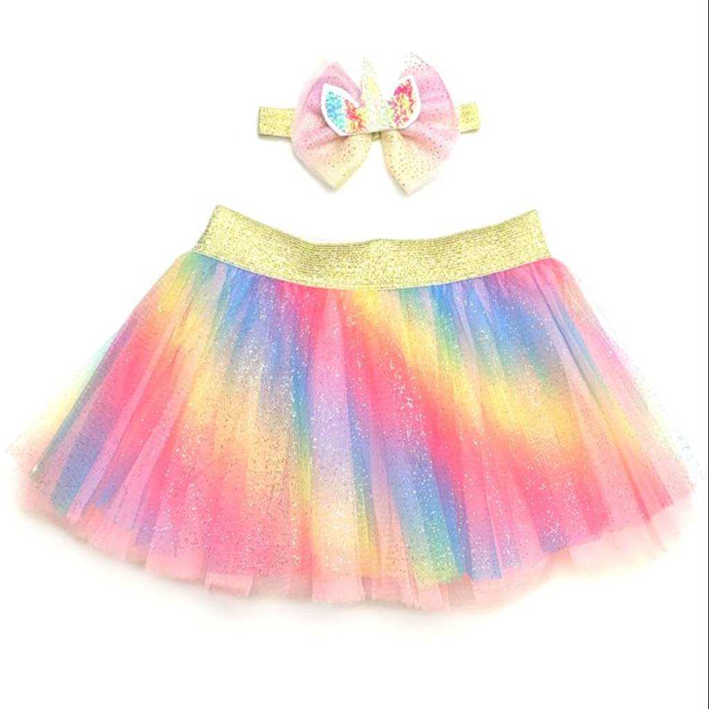 Baby Rainbow Unicorn Tutu Set