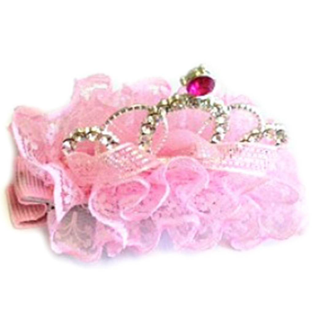 Crystal Big Tiara Clip Pink