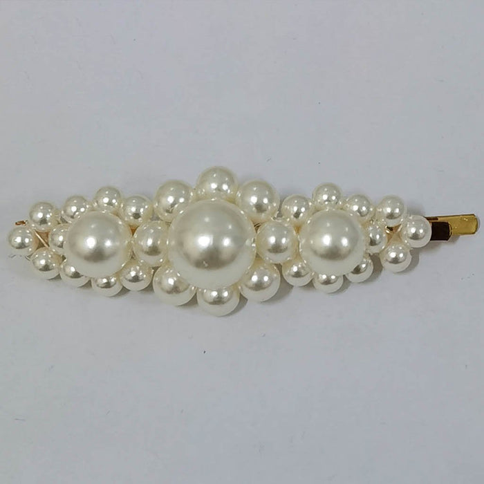Pearl Clip Mix Gold/Silver Big Pearl White
