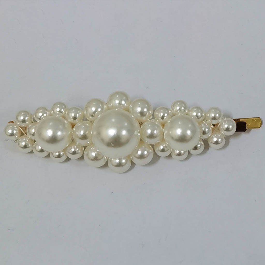 Pearl Clip Mix Gold/Silver Big Pearl White