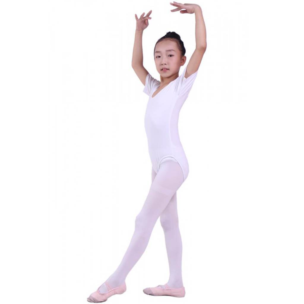 White Short Sleeve Leotard