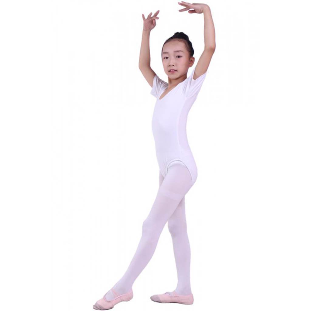 White Short Sleeve Leotard