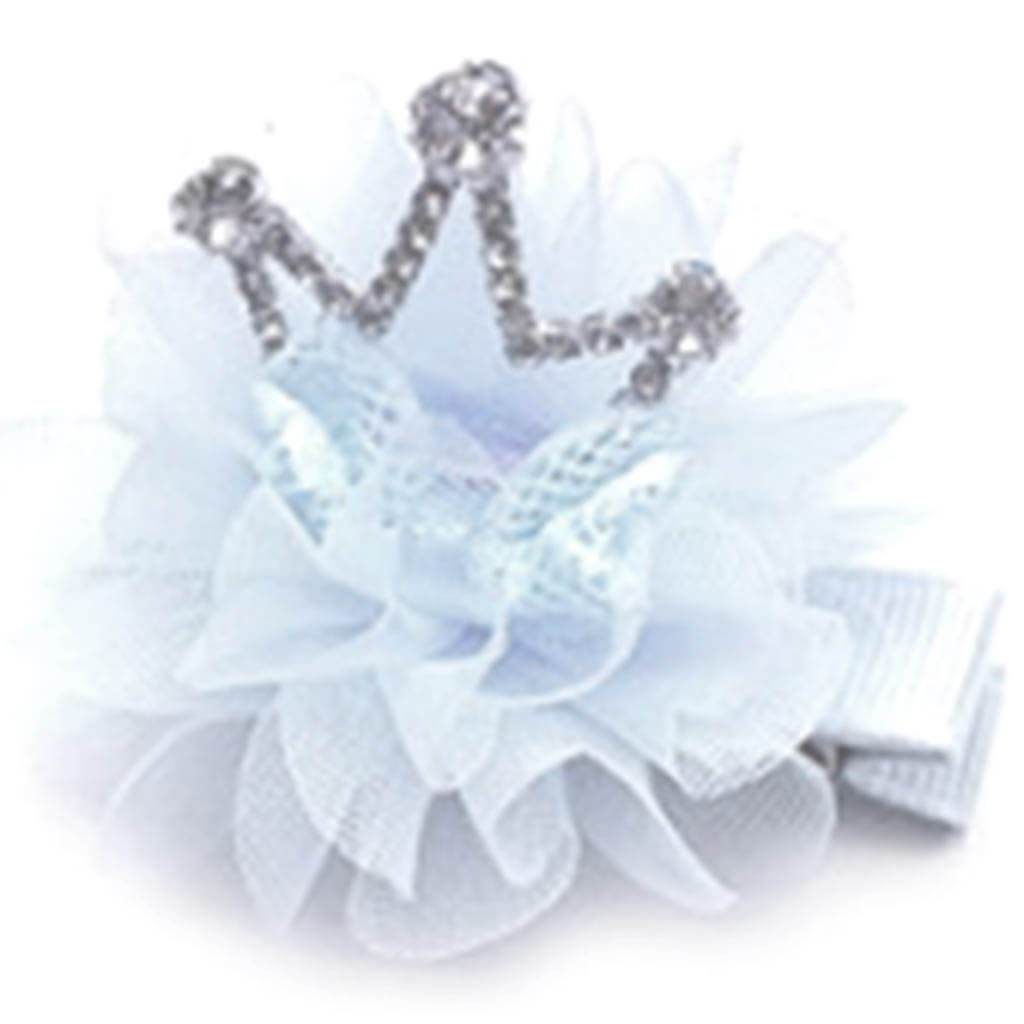 Baby Crystal Tiara Chiffon Clip