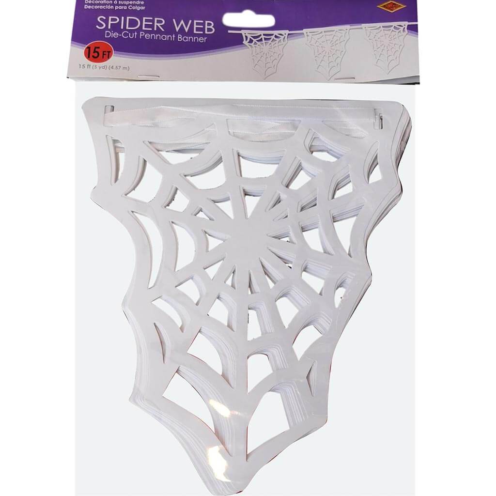 Die-Cut Spider Web Pennant Banner