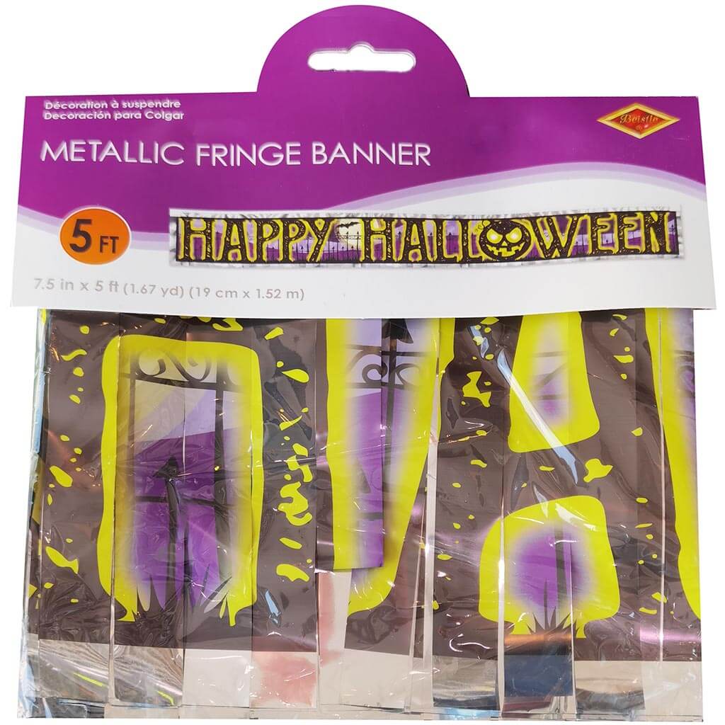 Happy Halloween Metallic Fringe Banner