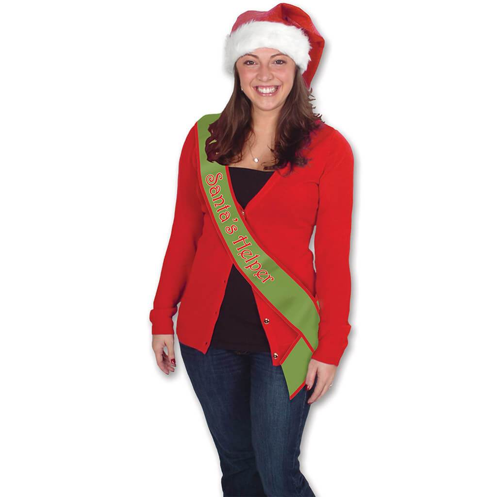 Santa's Helper Satin Sash