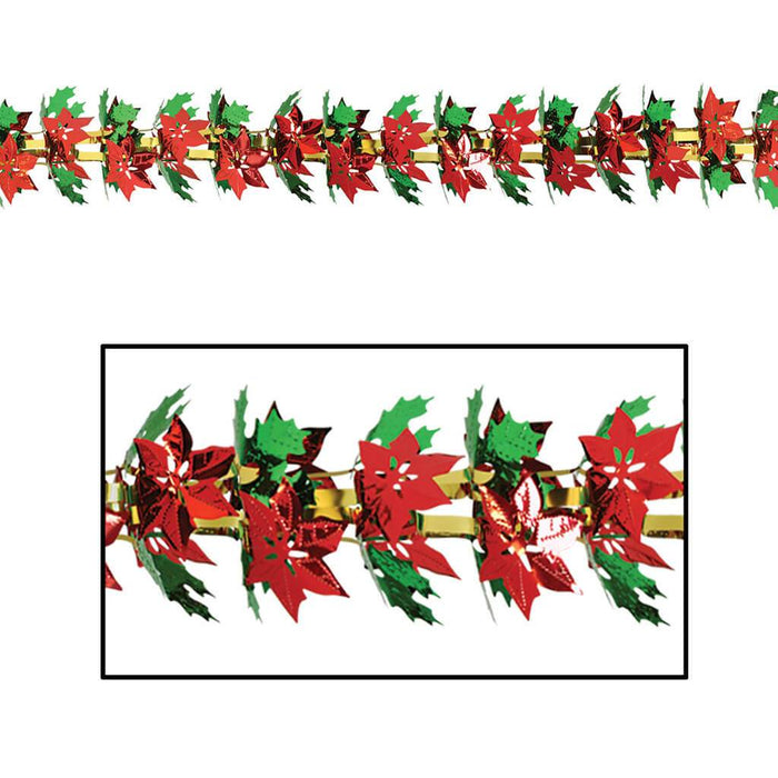 Poinsettia & Holly Garland/Column