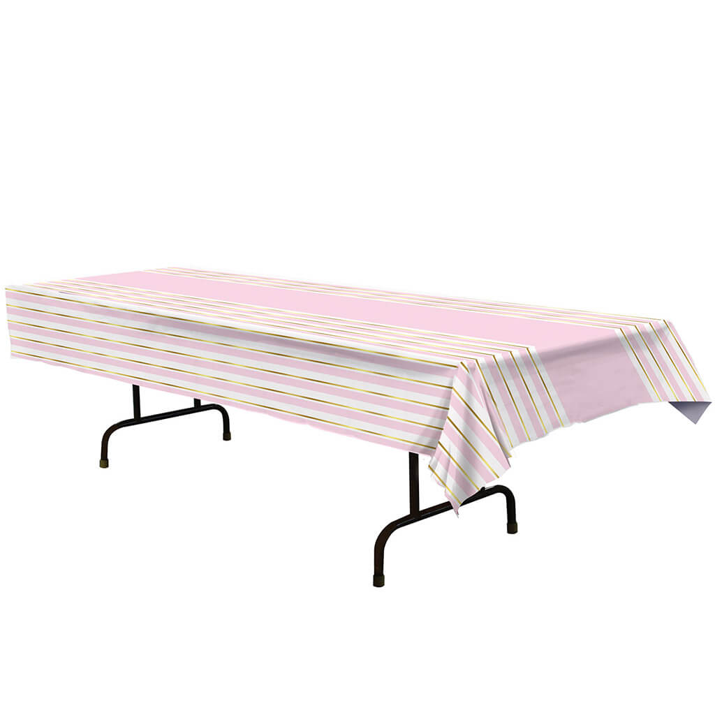 Girl Baby Shower Striped Tablecover