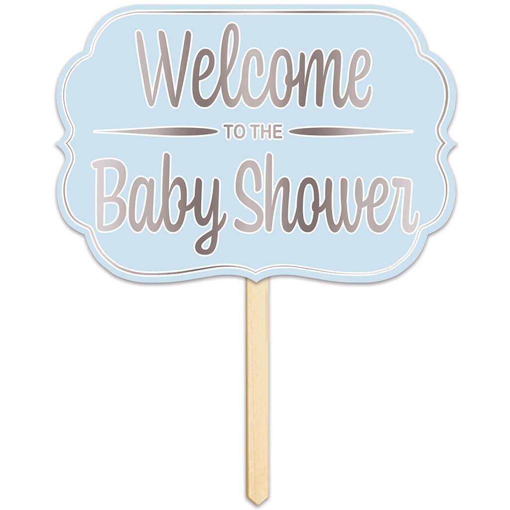 Welcome To the Baby Shower Boy Foil Yard Sign