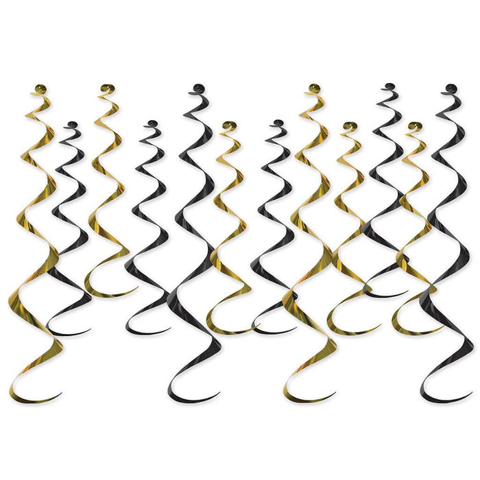 Black & Gold Metallic Whirls