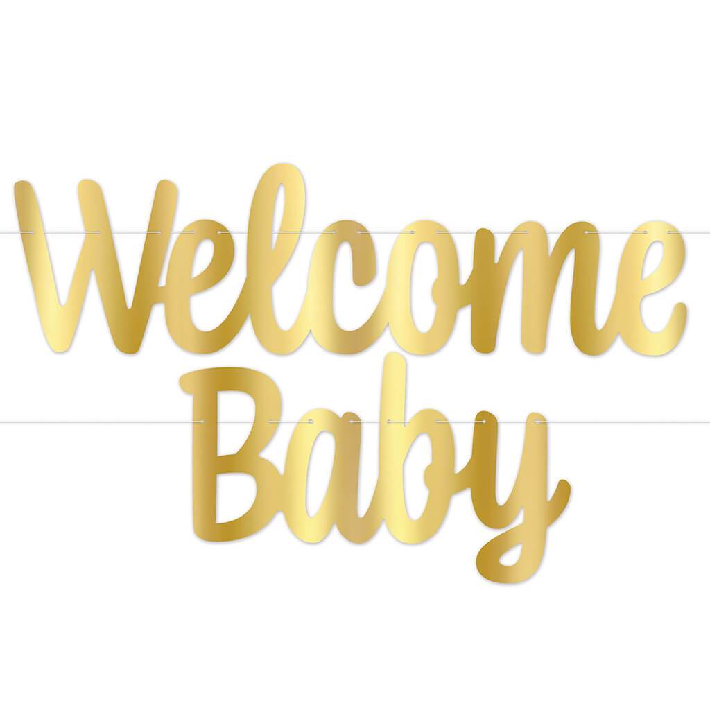 Welcome Baby Gold Foil Streamer