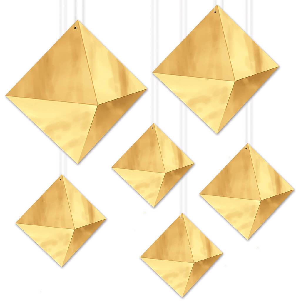 Diamonds Gold 3-D Foil Hanging Decoration