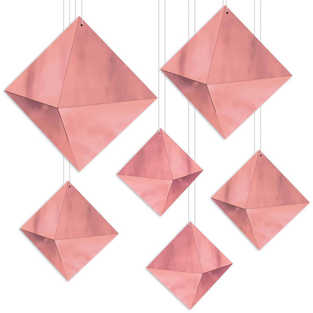 Diamonds Rose Gold 3-D Foil Hanging Decoration