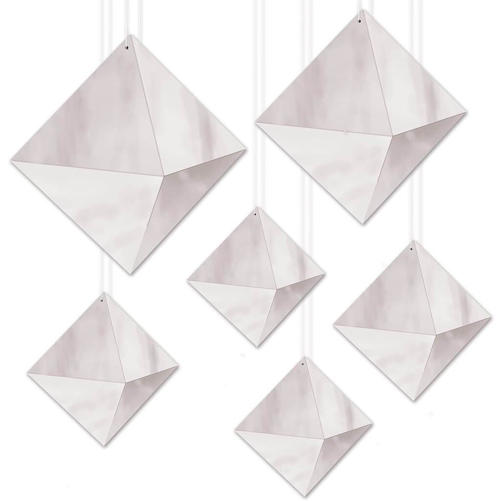 Diamonds Silver 3-D Foil Hanging Decoration