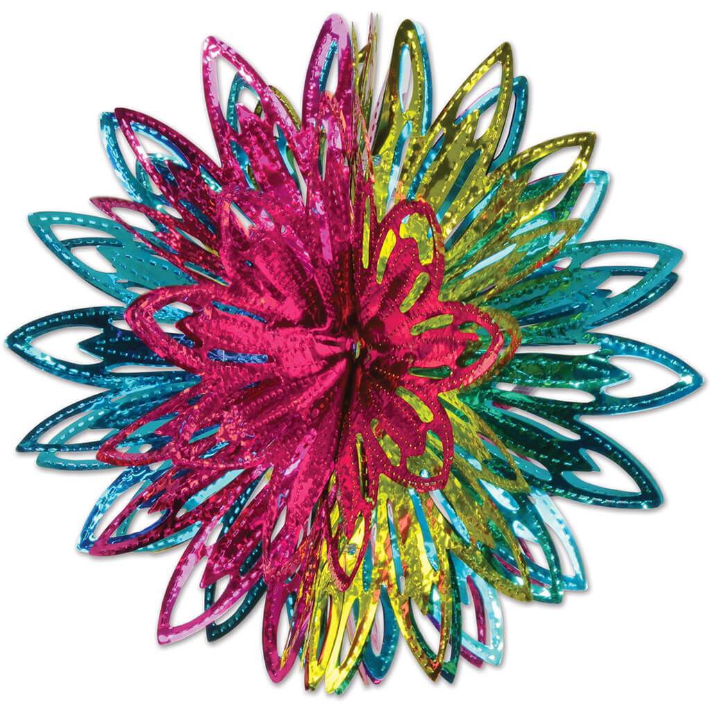 Cerise, Lt Green, Turquoise Metallic Starburst Balls