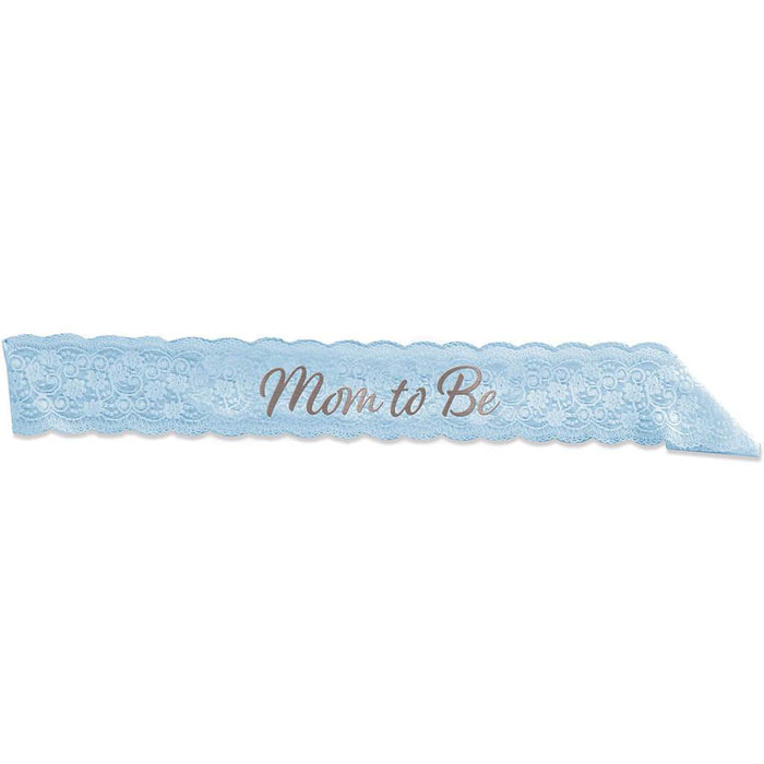 Mom To Be Lace Sash Lt. Blue