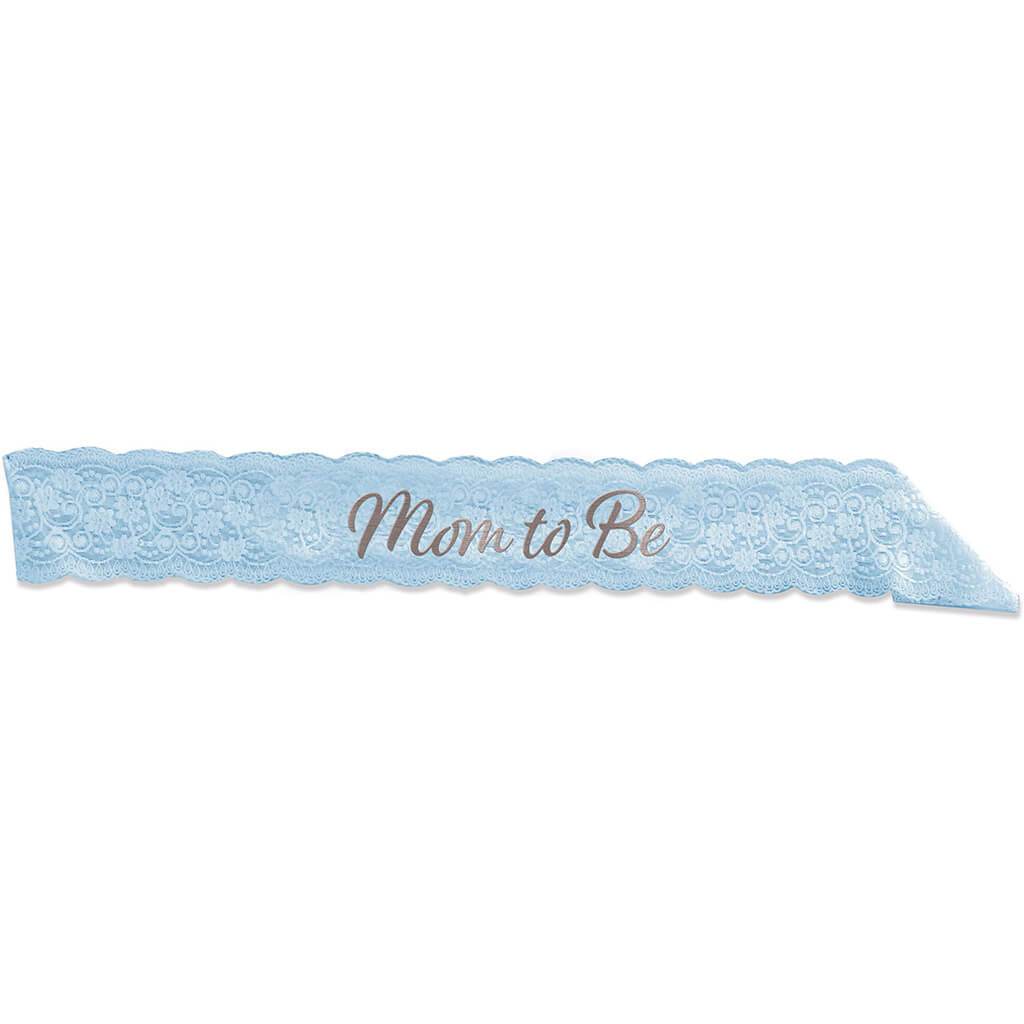 Mom To Be Lace Sash Lt. Blue