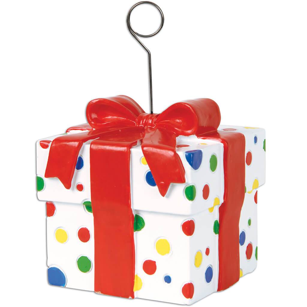 Polka Dots Gift Box Photo/Balloon Holder