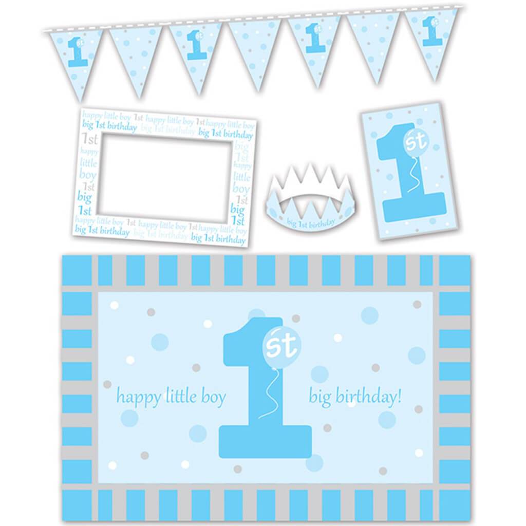 1st Birthday Blue High Chair Decorating Kit