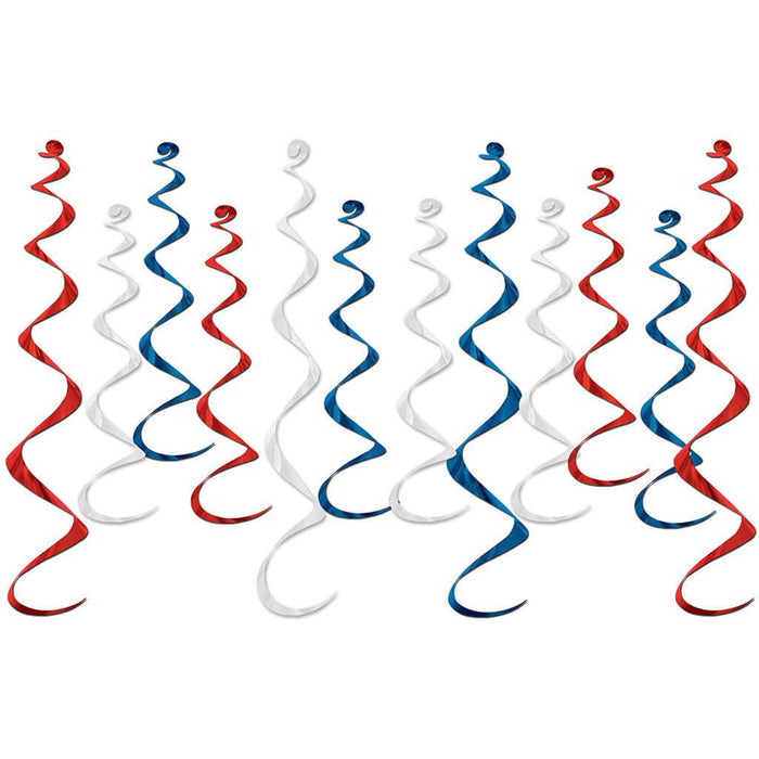 Patriotic Metallic Whirls