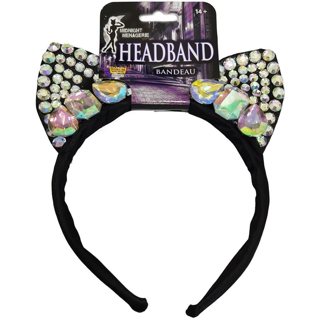 Headband Stone Cat Ears Black