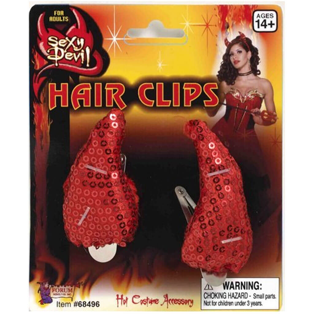 Sequin Devil Horn Clips