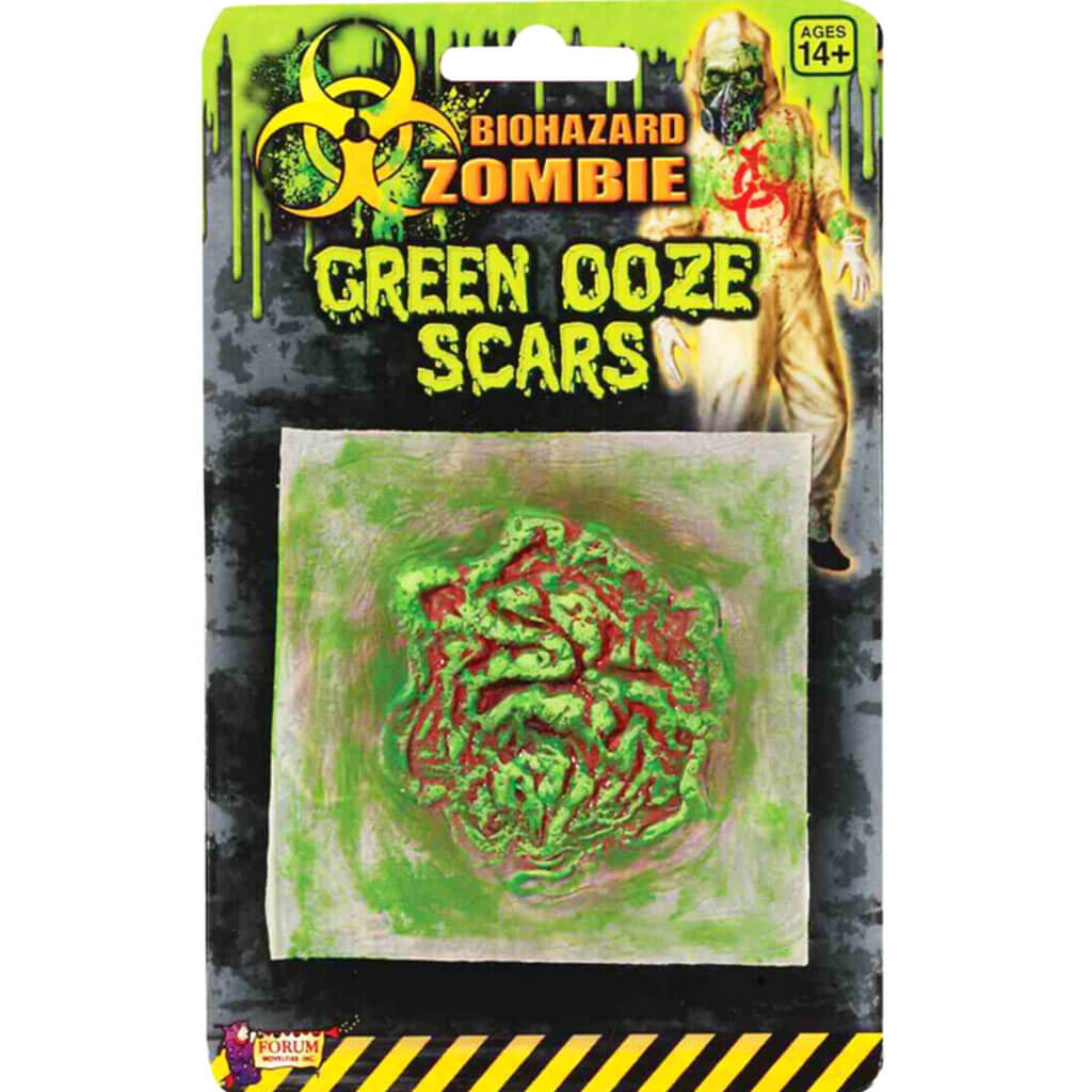 Biohazard Zombie Round Green Latex Scar Wound