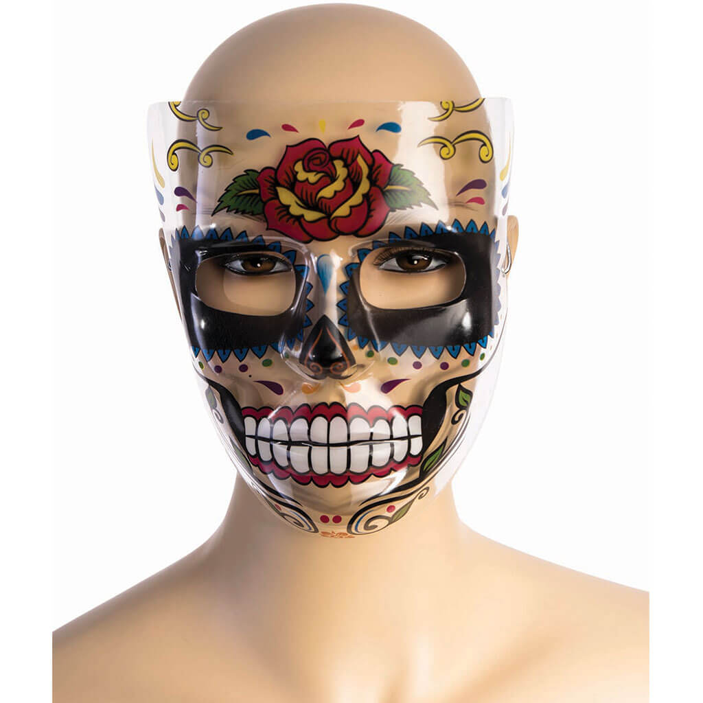 Rose Day of the Dead Transparent Mask