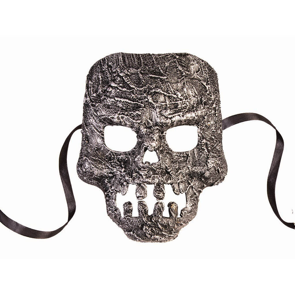 Silver Skull Textured Mask