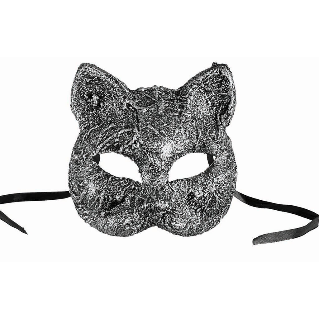 Silver Cat Half Mask