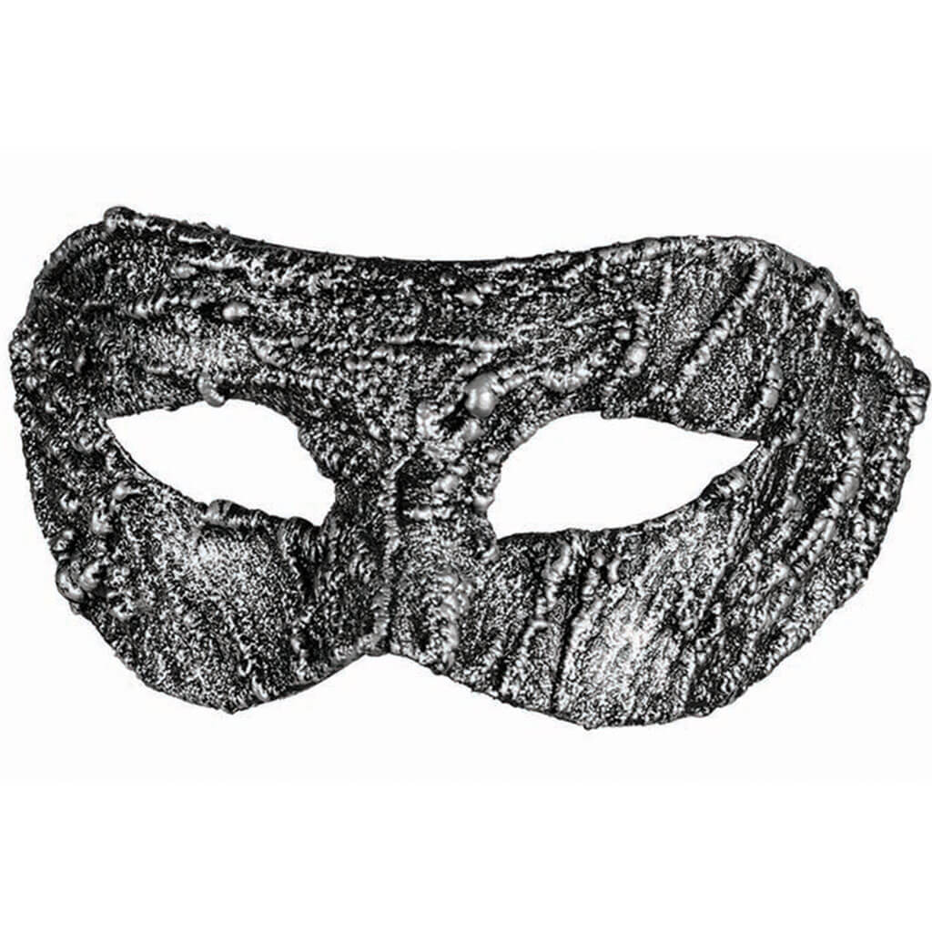 Silver Textured Half Mask