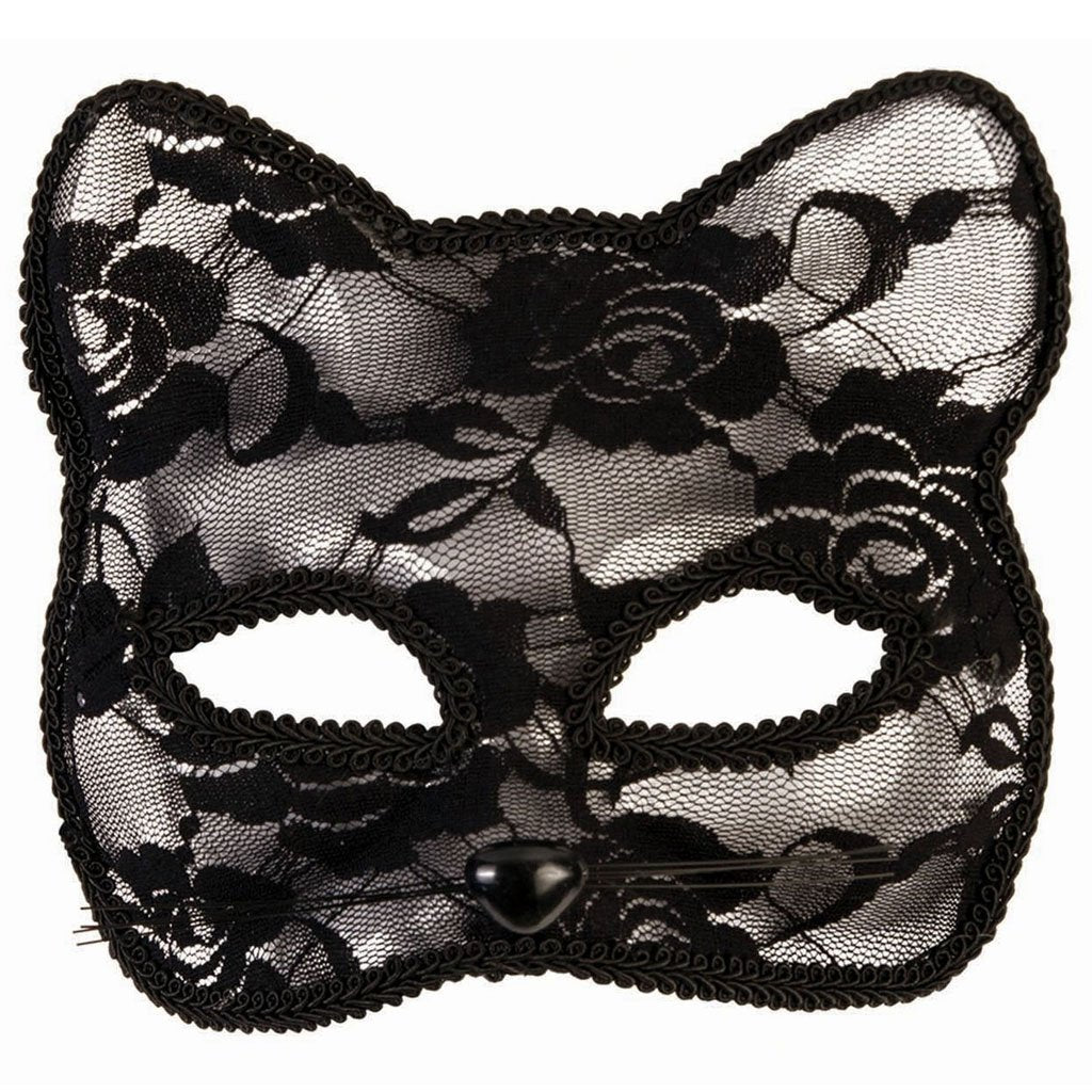 Lace Cat Half Mask Black