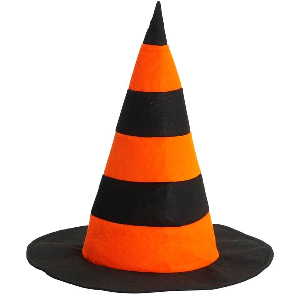 Witch Hat Striped Black and Orange