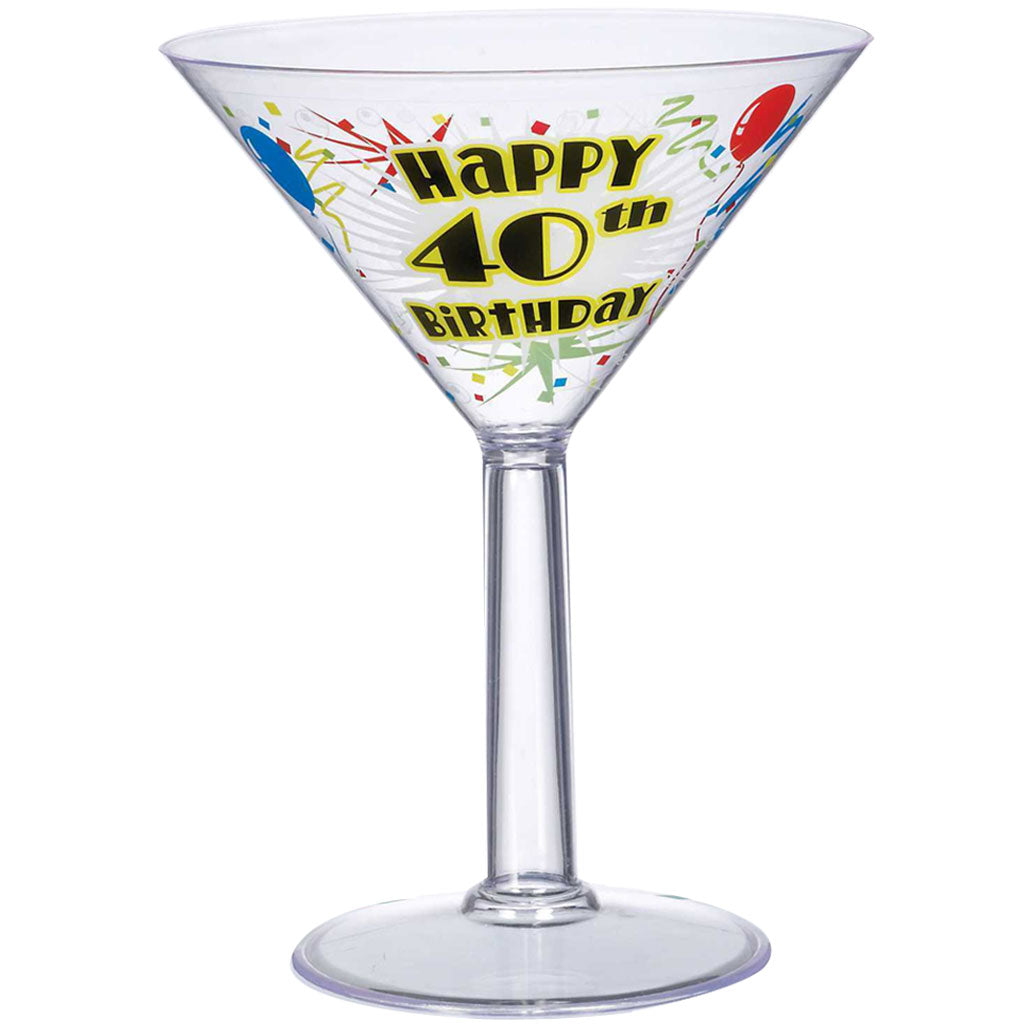 40th Birthday Martini Glass