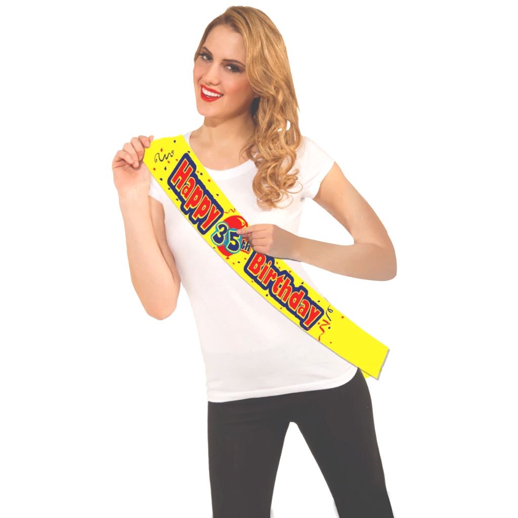 Custom Stick on Birthday Sash