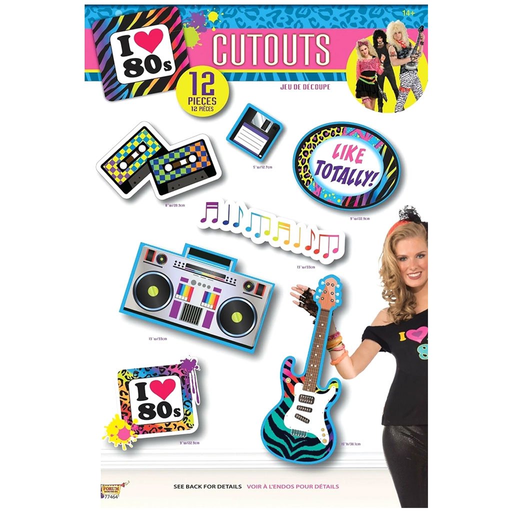 80'S Party Wall Cuts 12pcs