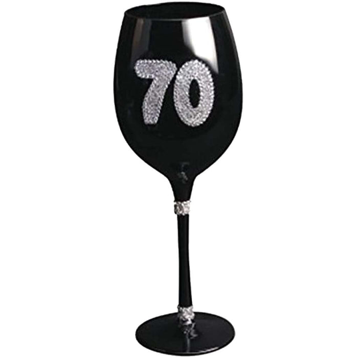 "70" Black Wine Glass
