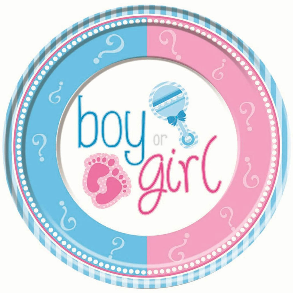 Gender Reveal Dinner Paper Plates 8ct