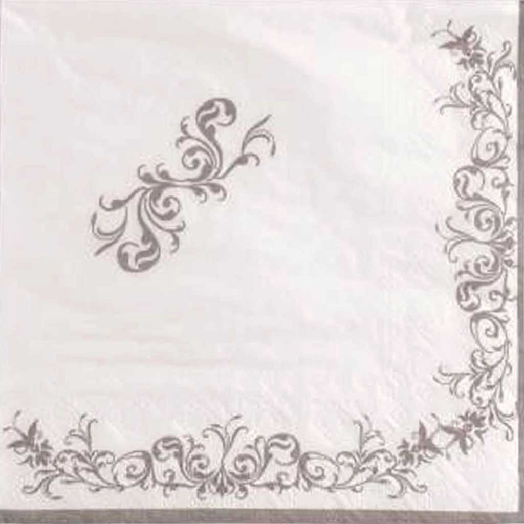 Classic Silver Beverage Napkin