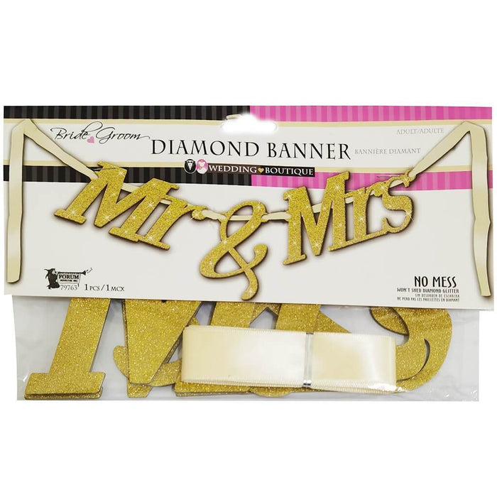 Mr. & Mrs. Gold Diamond Banner