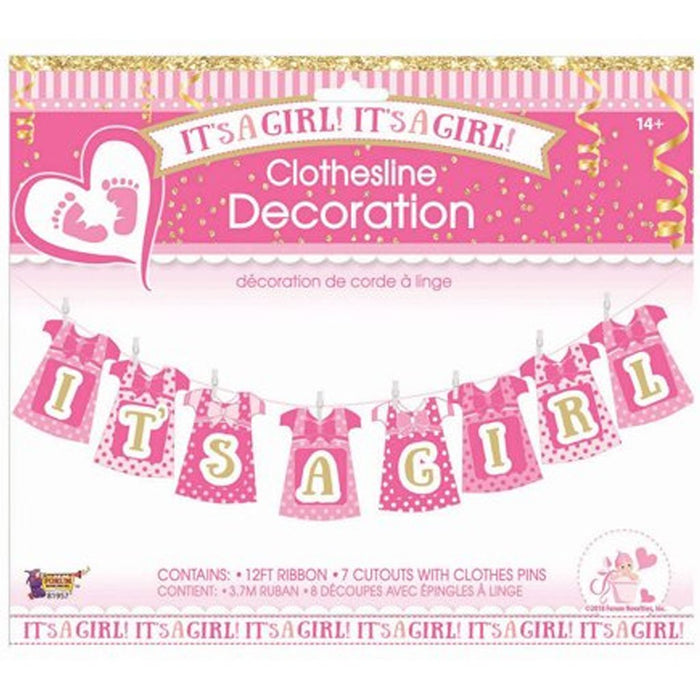 It's a Girl Clothes Line Decoration