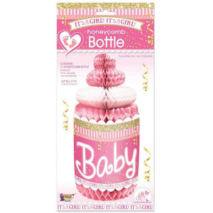 It's A Girl Honeycomb Baby Bottle