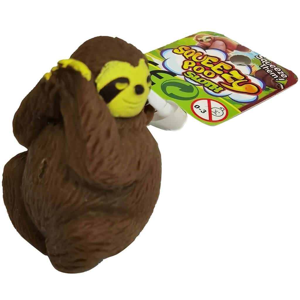 Squeezy Poop Sloth Keychain